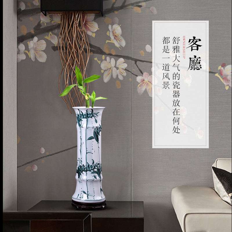 Jingdezhen ceramics lucky bamboo vase furnishing articles sitting room flower arranging hydroponic flower implement landing large TV ark, adornment