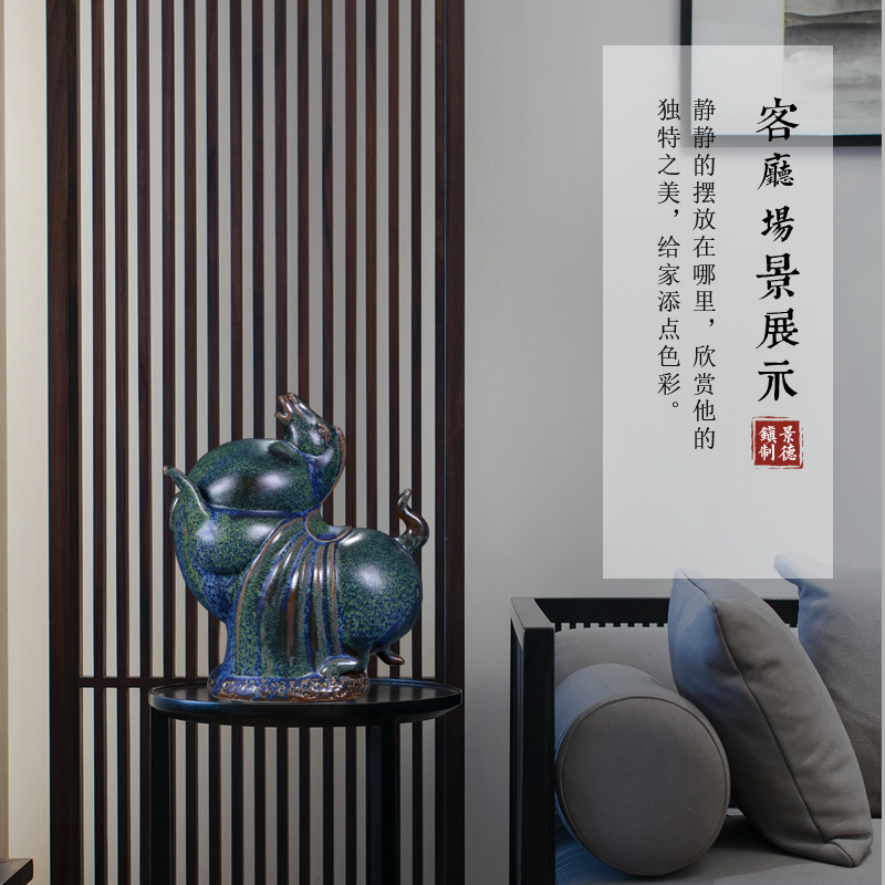 Jingdezhen imitation bronze ceramic horse step swallow archaize of new Chinese style classical household adornment handicraft furnishing articles sitting room