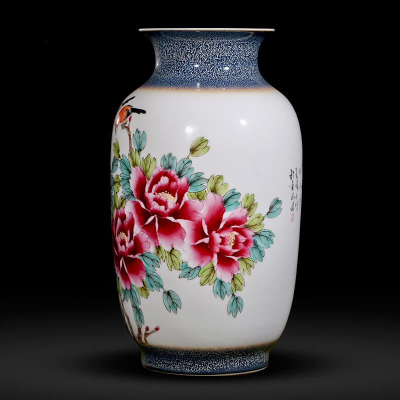 The Master of jingdezhen ceramics up hand - made enamel vase flower arranging Chinese style porch sitting room office furnishing articles