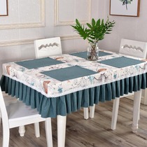 Nordic Wind Table Cloth Oval Table Cloth Telescopic Folding Home Tea Machine Table Hood Rectangular Quadrilateral Table Sleeve Custom