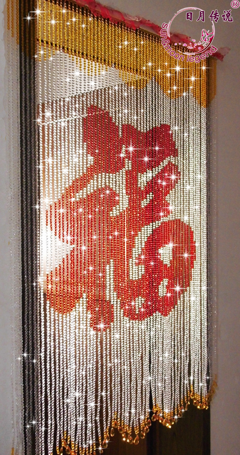 日月传说亚克力福字珠帘美观大气亚克力门帘卧室客厅装饰门帘子