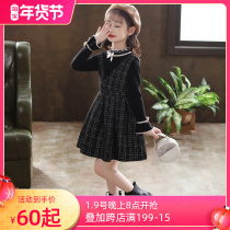 Girl dress winter dress new childrens princess dress New year winter dress little girl foreign sweater New year skirt