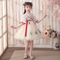 Girl Hanfu Chinese style new ancient style chiffon chest skirt super fairy elegant girl thin dress summer