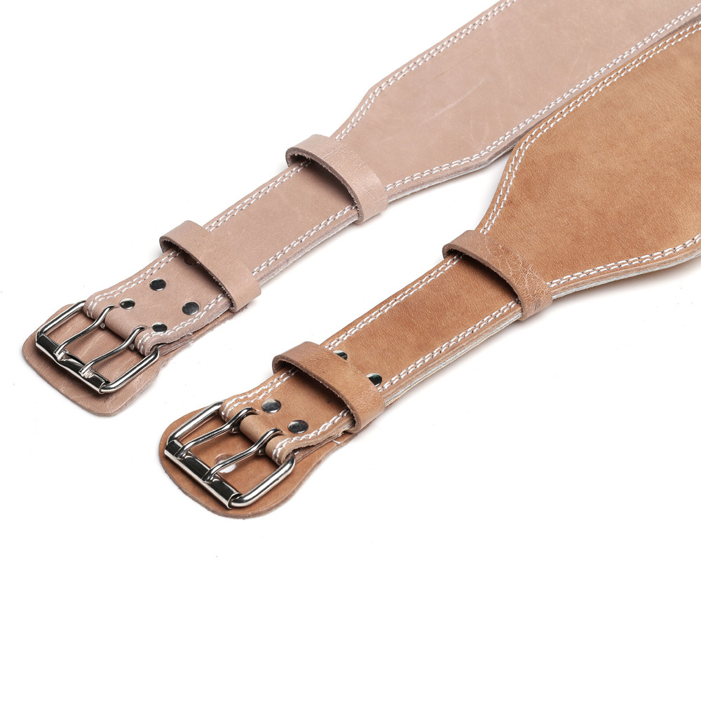 15cm加宽头层真黄牛皮健身腰带 健美举重运动护腰带 深蹲力量训练