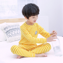 Child Clothing Boy Girl Long Sleeve Pure Cotton Pyjamas Striped Thick-style CUHK Boy Autumn Winter Boys Childrens Home Suits Suit