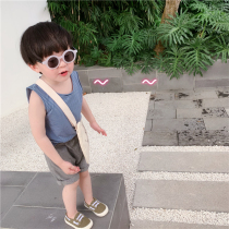 Tong Tong Ma custom cotton striped side vest children thin cotton Korean vest baby elastic striped summer clothes