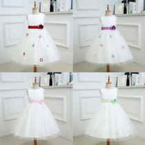 Four-color stitch childrens dress dress