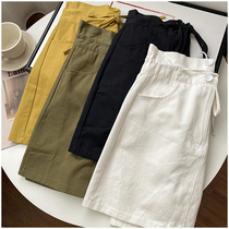  High waist A-line skirt short female skirt summer drawstring wild thin girls short skirt 108923