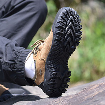 (Clearance) outdoor hiking shoes mens waterproof non-slip hiking shoes autumn and winter light breathable wear-resistant mountain climbing sports shoes