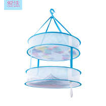 Export to Japan double-layer large windproof clothes basket drying basket tile clothes sweater net pocket folding closed Net