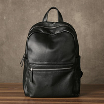 Ancient backpack mens leather casual travel bag backpack computer bag large capacity cowhide simple trend mens bag