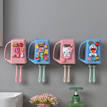 Square Mouthwash Cup Children Toothbrushing Cups Home Wall-mounted Cartoon Tooth Cup Cute Wash Cup Wheat Square Cup