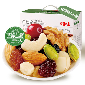 【百草味】每日坚果礼盒750g/30包
