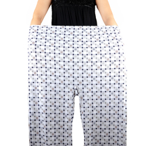 Elderly pajama pants men Cotton loose fat plus size home pants cotton printing middle-aged simple dad grandfather