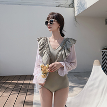 Golden Pearl swimsuit one-piece swimsuit female Conservative belly thin sexy Korean ins Wind fairy fan hot spring swimsuit