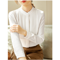 FENPERATE 2022 Spring new lap straight barrel advanced commuter white long sleeve snow-spinning shirt lady