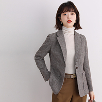 FENPERATE 2021 autumn and winter New retro chuitou grid commuting workplace Joker hairy Tian slim