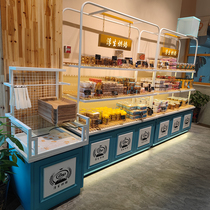 New wrought small cake shop Japanese-style mid-island side cabinet now baked bread cabinet bread display cabinet custom-made