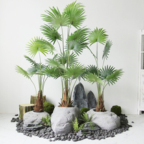New large-scale landing simulation green plant set stone combination design interior plant cloth landscape decoration ornaments