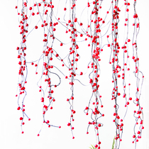 Simulation handmade red fruit string Berry curtain decoration festive Christmas indoor kindergarten creative wall hanging hanging decoration
