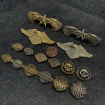 Dongguan broken copper creative eagle motorcycle wealth cloth buckle Pure copper retro punk decorative buckle Clothing luggage DIY accessories
