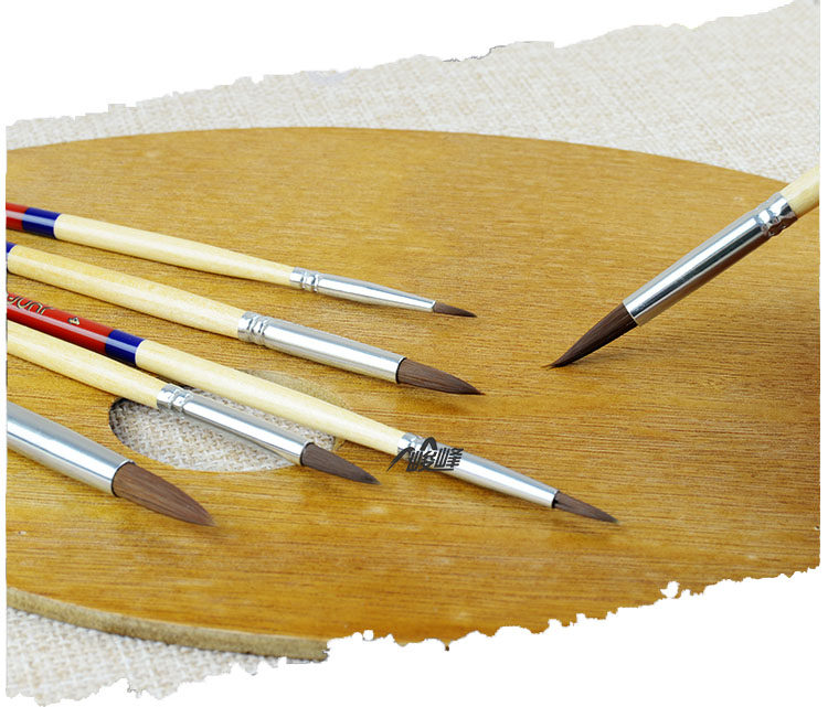 峻峰圆头水粉笔水彩画笔油画笔美术用笔尼龙毛水彩笔