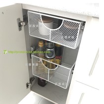 Piya home kitchen cabinet stainless steel basket drawer secret net pull basket super small drawer pull basket seasoning basket
