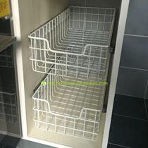 Paiya home custom kitchen cabinet pull basket small pull basket stainless steel fruit and vegetable basket irregular drawer basket storage