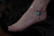 Canadian Butterfly ◇ Hand-made special fashion Butterfly wings turquoise luminous anklets