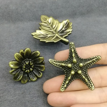 Leaf handle Brushed zinc alloy single hole drawer handle Cabinet door Wardrobe small handle Single hole handle