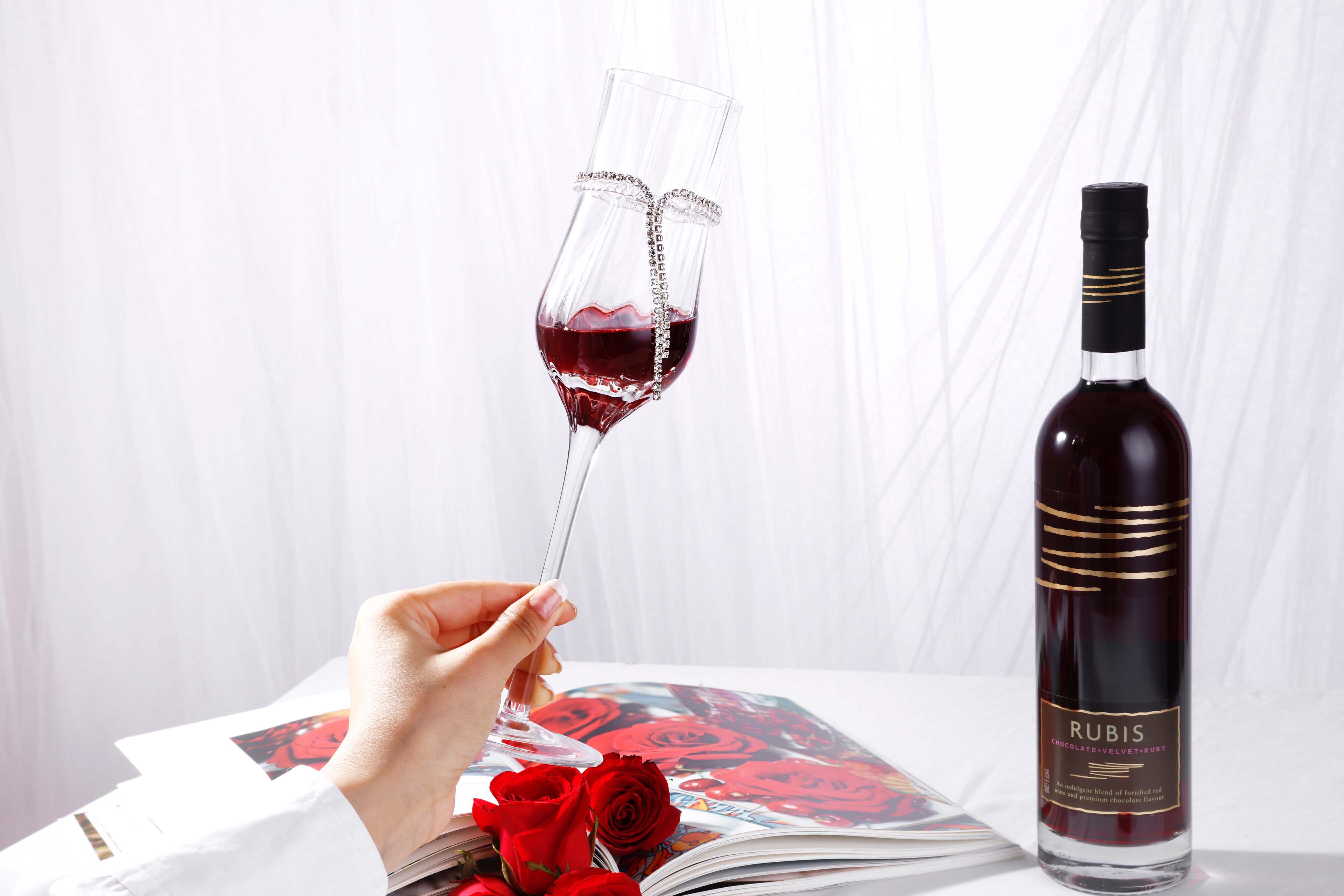 七夕礼物!英国高端巧克力味红酒rubis柔必思甜红葡萄酒 晚安甜酒