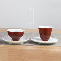 (Yuhua) Ji red glaze Bell Cup sacrifice red hand cup color glaze Bell Cup single color glaze Cup customized gift