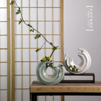 Vase original home Vase ornaments Taiji seawater shadow green flower Ware Jingdezhen ceramic decoration living room insert vase