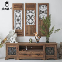 American country retro TV cabinet porch cabinet home bedroom living room small apartment solid wood by wall cabinet lockers
