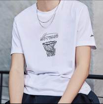 Li Ning Short Sleeve Men Trend Running Fitness Sportswear Summer Sports T-shirt Perspiration breathable elastic AHSQ511