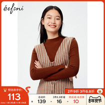 (Shopping mall same model) iveli 2020 new Korean knitwear semi-high collar base shirt female 1BA432484