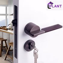 Prante Bearing Mute Indoor Door Lock Home Door Lock Nordic Leather Split American Minimalist Solid Wood Door Lock