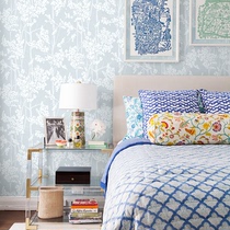 Aiga non-woven fabric Nordic minimalist American countryside small tree cut wall paper Living room Bedroom Book room full of wallpaper