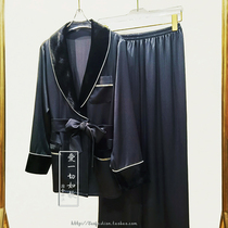 The only one out of the heavy 22mm silk velvet stitching split suit female black rhinestone pajamas female sense
