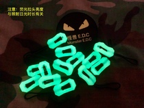 Luminous fluorescent pull head at night quick to identify pvc tails backpack shoulder zipper edc equipment
