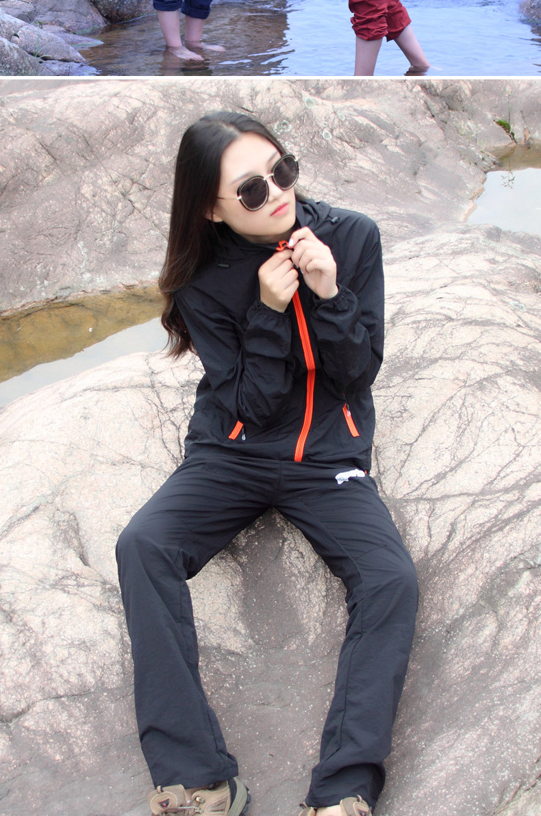 登山速干衣女套装 户外运动速干衣裤徒步衣服套装男衣裤套装夏季
