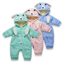 Baby jumpsuit autumn and winter thickened newborn children warm clothes climbing clothes men and women Baby Cotton clothes out clothing