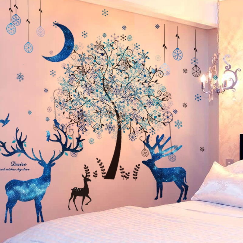 卧室温馨墙贴纸贴画3d立体女孩儿童房间墙面墙纸自粘墙壁纸装饰品