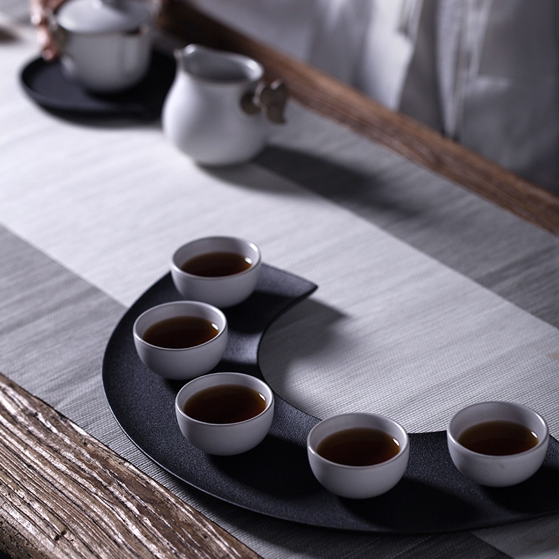 M letters kilowatt/ceramic tea tray # creative semicircle dry coarse pottery tea tea set a large and a small serve tea tray was song water renovation of works