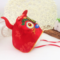 Handmade baby baby tiger head hat Full Moon 100 years old cotton tiger hat children hat 3-6 months