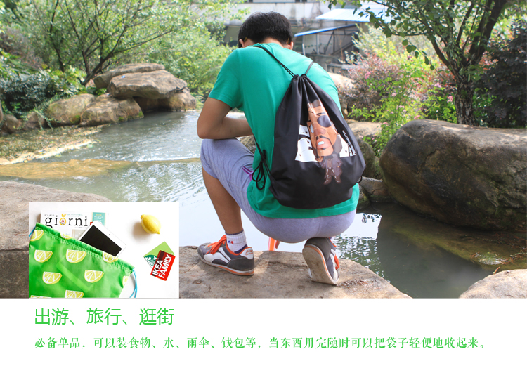 大嘴泉漫画球星篮球包 足球包束口袋健身包游