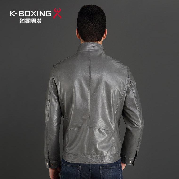 劲霸男装pu皮夹克外套男 秋季短款男士立领茄克jacket|FKDX3420