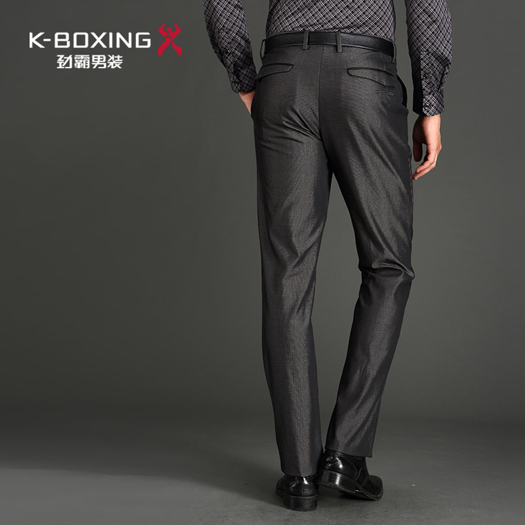 K-boxing/劲霸男装裤子 秋季男士休闲裤 直筒纯色西裤|BQXX3483