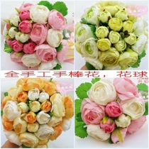 Hand bouquet simulation Korean European wedding bride creative red purple outdoor flower ball rose peony flowers flowers