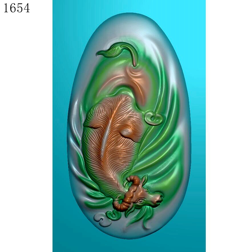 牛1654玉雕刻图北京精雕图jdp灰度图bmp挂件素材浮雕图